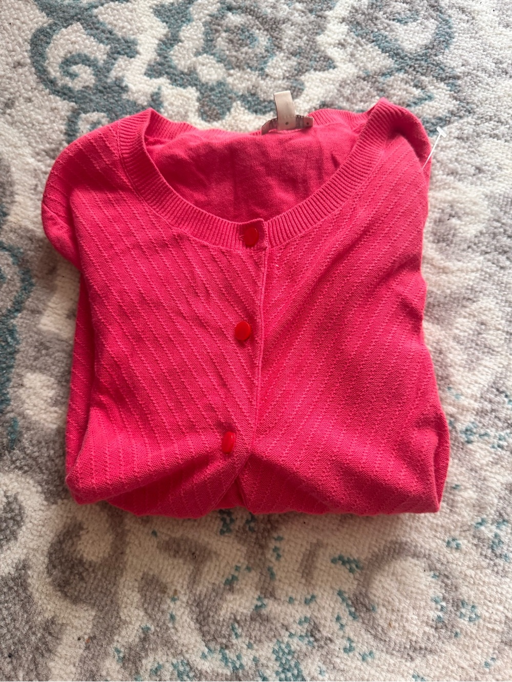 Talbots Vibrant Pink Button-Front Cardigan